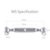 2Pcs 316 Stainless steel turnbuckle rigging screw jaw open body