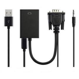 APICH Convertidor Vga A Hdmi Video + Audio, Adaptador Vga A Hdmi Video + Audio 1080p
