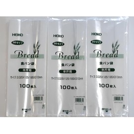 HEIKO 006721440 PP Bread Bags, For Half Loafs, 300 Sheets (100 Sheets x 3 Bundles)