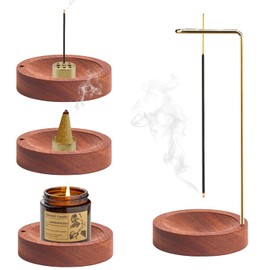 Pack of 2 Incense Sticks Holder, Wooden Incense Holder, Wooden Base, 9-Hole Incense Burner for Yoga, Work Breaks, Home, Meditation, Study, Bedroom