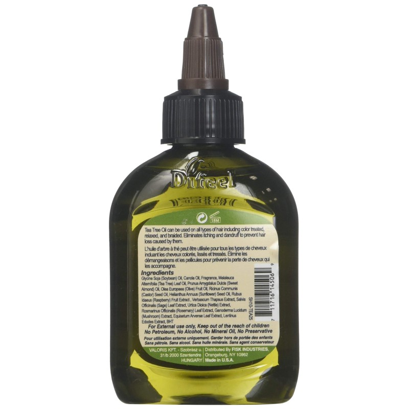 Difeel Tea Tree Oil Premium Natural Hair Oil 2.5 oz.