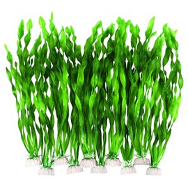 AQUANEAT Fish Tank Artificial Plants, Aquarium Plants Plastic, 12Inch Tall Fake Seaweed Decoration, Fish Tank Decorations,10packs