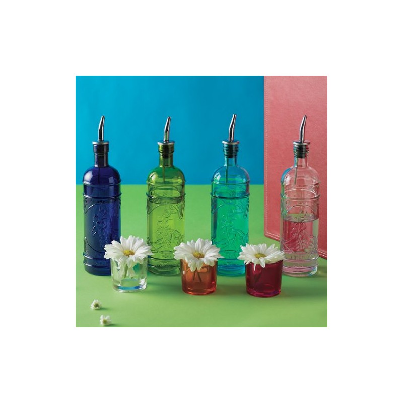 Couronne Co. COUR6541G15MPS Olive Branch Bottle with Pour Spout Cobalt