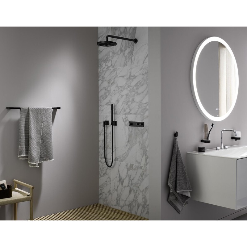 emco Flow Bath Towel Holder (800 mm) in Black -