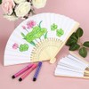 10 Pcs Handheld Foldable Bamboo Fans, Eastern Style Handheld Fan