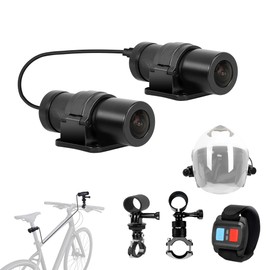 VSYSTO Helmet Cameras for Bike Motorcycle with Remote Control, WiFi 150° Wide Angle HD 1080P Front and Rear Camera Portable Waterproof Action Cam Bicycle Dash Cam, Loop Recording G-sensor(Dual Camera)