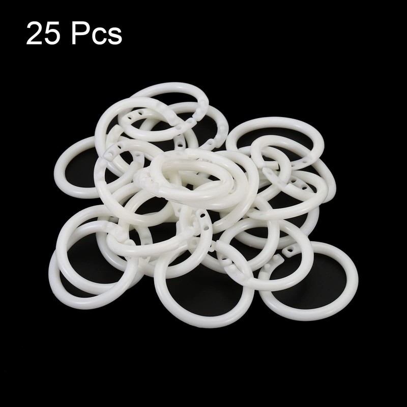PATIKIL 1.6" OD 1.3" ID Loose Leaf Rings, 25 Pack