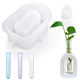 Waitamo Vase Resin Molds with 3 Test Tube Arch Shape Silicone Vase Mold for Epoxy Resin Casting Hydroponic Flower Preservation DIY Wedding Centerpiece Home Decor (Arch Shape)