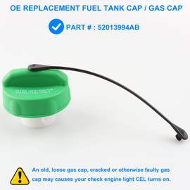 Green Fuel Gas Cap Replace 52013994AB Compatible with Dodge Jeep Ram Diesel - 2011-2012 Ram 2500, 2011-2022 Ram 3500 4500 5500, 2007-2010 Dodge Ram 2500 3500, 2020-2022 Wrangler, 2021-2022 Gladiator