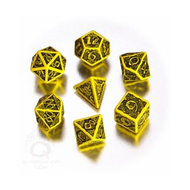 Celtic 3D Revised Yellow & Black Dice Set (7) [Refreshed Design]