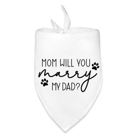 Dog Wedding Engagement Bandana Apparel & Accessories Pet Bandana Scarf Photo Prop Mom,Will You Marry My Dad? Wedding Outfit Funny Engagement Party Decorations Gifts