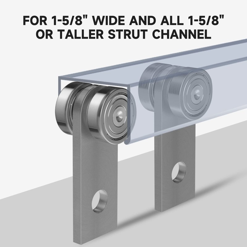 Trolley Assembly,2 Wheel Trolley Rollers for Use with 1-5/8" Wide