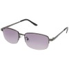 Hodogaya Denshi Sales Women's Sunglasses, Metal Frame, Smoke Half, Purple,
