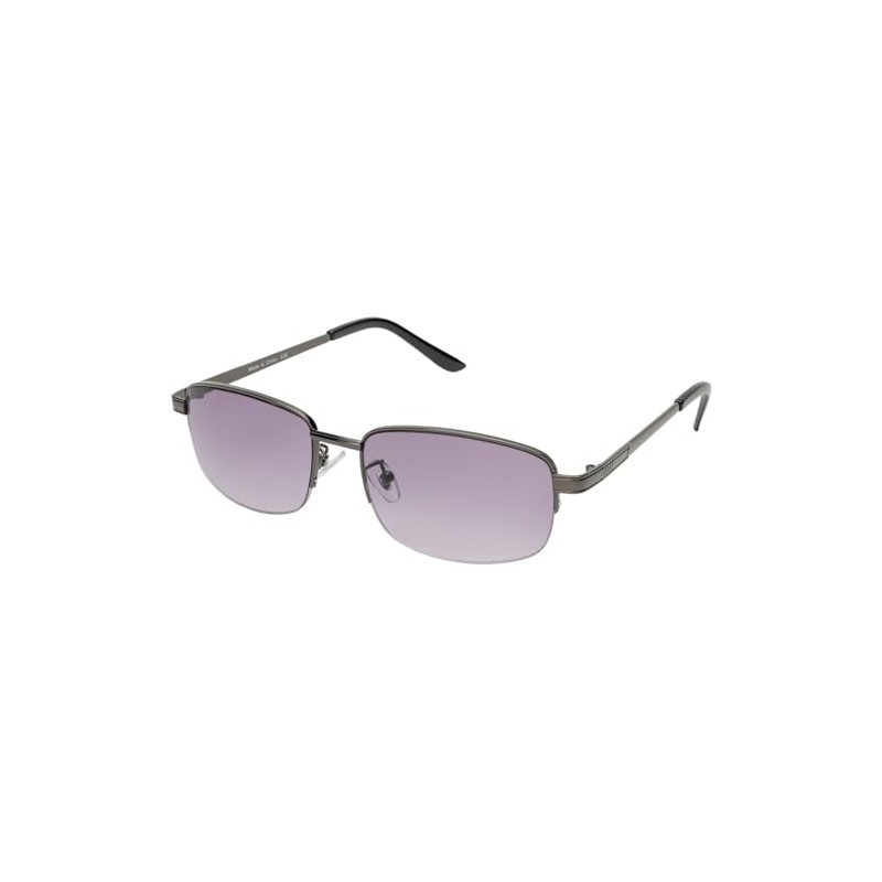 Hodogaya Denshi Sales Women's Sunglasses, Metal Frame, Smoke Half, Purple,