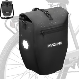 Hycline Waterproof Bike Panniers Bag: Bicycle Rear Rack Bags 28L Large Capacity with Dual Carrying Handle and Shoulder Strap for Commuting Cycling Traveling Touring Shopping - 1PC