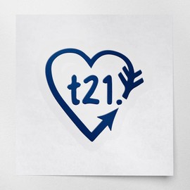 Decal Stickers of Down Syndrome Awareness Heart (Navy Blue) (Set of 2) Premium Waterproof Vinyl Decal Stickers for Laptop Phone Accessory Helmet Car Window Mug Tuber Cup Door - ANDstic532611AB