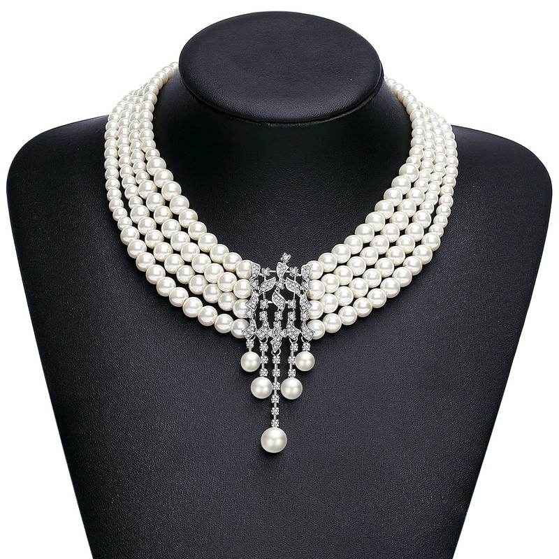 BABEYOND - Collar de perlas Gatsby de los años 20,