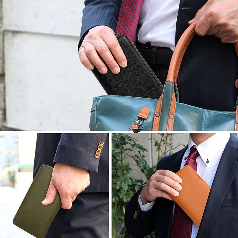 LUOLUO Men's Wallet, Long Wallet, Genuine Leather, Men's, Large Capacity,