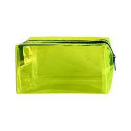 ONEART Portable Clear Cosmetic Bags Yellow, PVC Waterproof Makeup Bag,Travel Storage Toiletry Bag for Women,Storage Wash Bag with Zipper