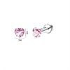 ALRNBY 2Pairs Silver Earrings for Women Dainty Pink Heart Flower