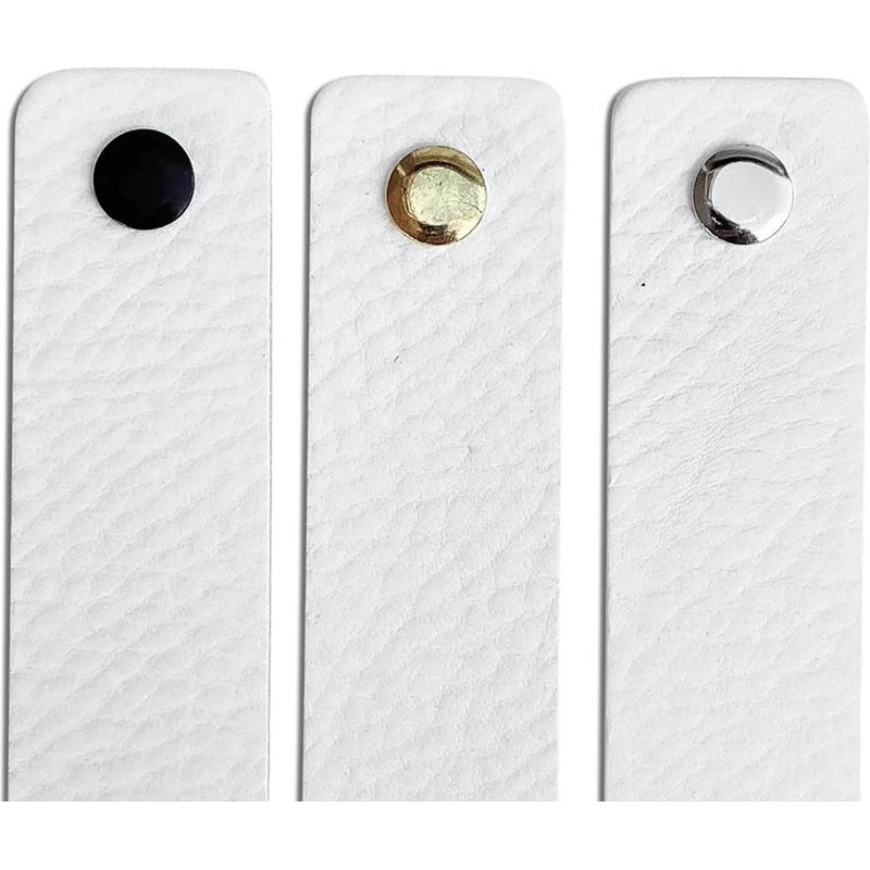 Brute Strength - White Leather Drawer Pulls - 2 Pack