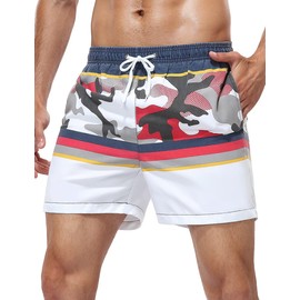 unitop Mens Swimming Trunks Quick Dry Cool Surf Elastic Waist Bathing Suit Bottoms Camo 40, Camo, 40