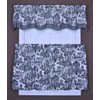 Victoria Park Toile 68-Inch-by-24 Inch Tailored Tier Curtains, Black