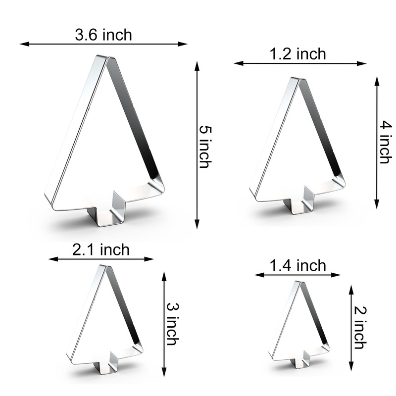 Tree Cookie Cutter Set - 5", 4", 3", 2" -