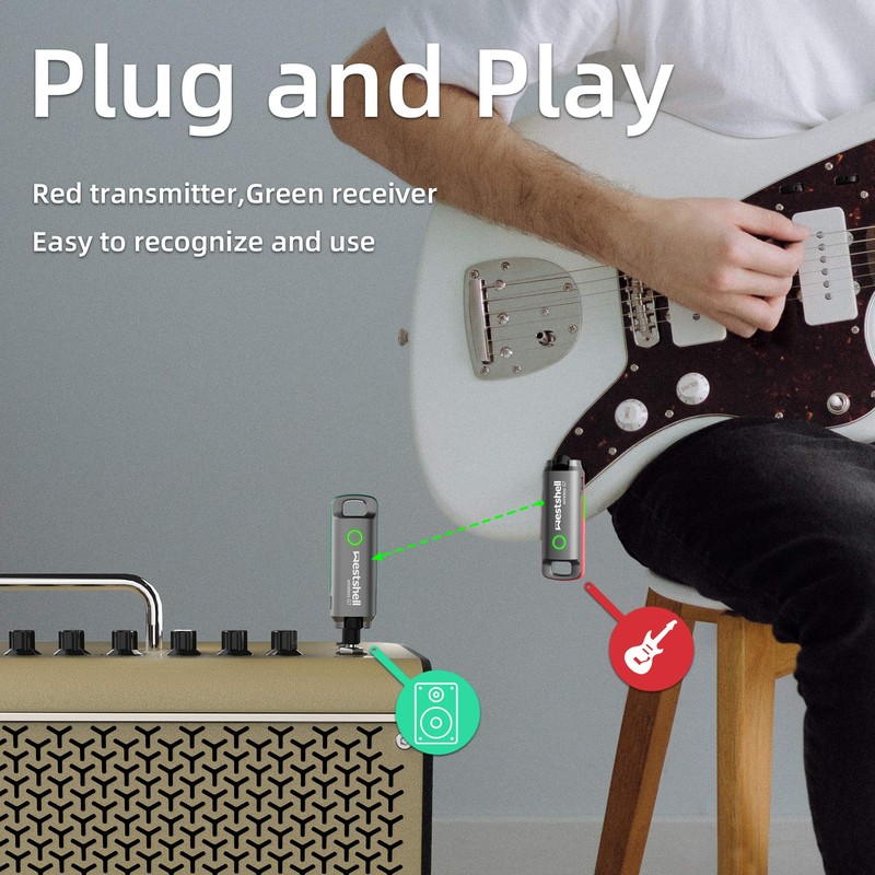 Wireless Guitar System, Westshell 1 Key to Switch Guitar Wireless