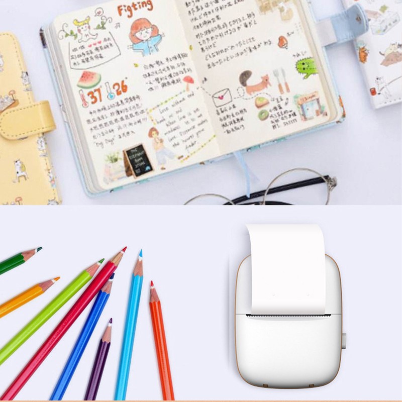 Portable Thermal Printer with 5 Roll Paper Bluetooth Portable Pocket