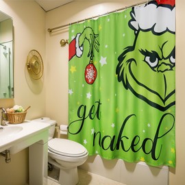 Toypocket Shower Curtains Christmas Decorations, Shower Curtain Set for Bathroom Winter Holiday 72"*72"(A)