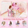 HONEY JOY Kids Vanity, Little Girls Vanity Set with Mirror