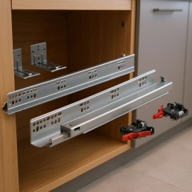 Heavy Duty 15 Inch Steel Drawer Slides Full Extension Ball Bearing Soft Close Kitchen Bedroom Furniture HardwareLength: 15 inch, Quantity: 6 Pairs