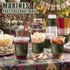 50 Pcs Party Plastic Cups with Lids and Straws, Camouflage
