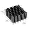 4PCS Black Aluminum Heat Sink with Thermal Conductive Adhesive Tape,