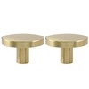 Jiozermi 2Pcs Solid Brass Round Cabinet Knobs, 1-5/16-Inch Dresser Drawer