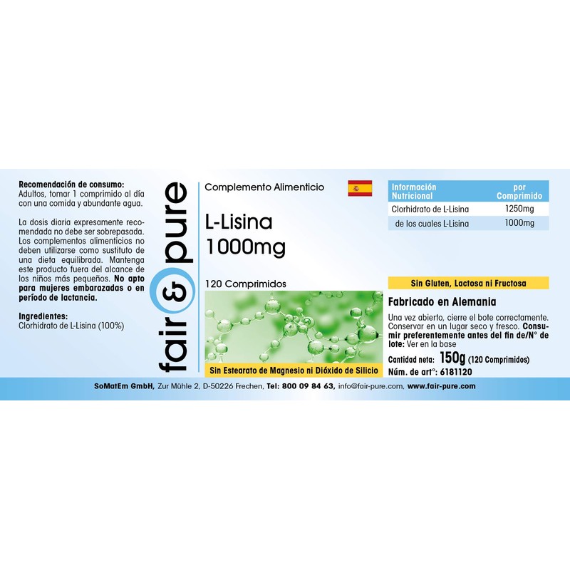 Fair & Pure® - L-Lysine Tablets - 1000 mg -