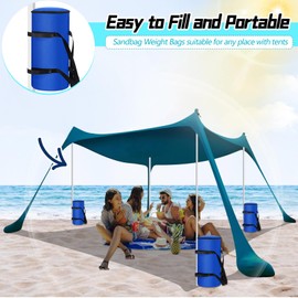 Extra Large Canopy Weights Sand Bags 320lbs Set of 4, 600d Heavy Duty Windproof Weight Bags for Tent, Gazebo, Patio Umbrella, Sun Shelter (No Sand)(Blue)
