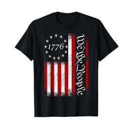 Vintage Old American Flag Patriotic 1776 We The People USA T-Shirt