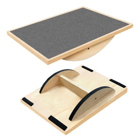 Balance Board Professional Wobble Board for Adults Anti-Slip for Physical Therapy Standing Desk Core Strength Wooden Rocker Board(350LBS) (Balance Board(Grey))