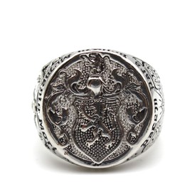 PikaLF Lion Ring for Men, Nordic Viking Lion Head Ring, Hip Hop Lion Signet Ring, Vintage Lion Totem Amulet Ring, Gothic Masonic Skull Ring, Pyramid Triangle Ring, NO