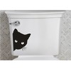 Bathroom Toilet Sticker Decal - Cat Peeking - Funny Fun