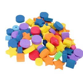 Bonka Bird Toys 1194 60 pc Colored Fun Shapes Foam Beads Assorted Colors & Shapes Parts Craft Charms