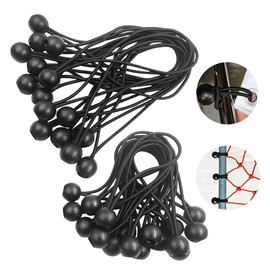 Expander Loops, Tarpaulin Tensioners, Tent Tensioners, Rubber Tensioners with Ball, Tarpaulins, Posters, Advertising Banners, Construction Fence Tarpaulins (30 Pieces Rubber Loops, Black, 15 cm + 20