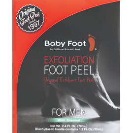 Baby Foot - Original Foot Peel Exfoliator For Men - Foot Peel Mask - Repair Rough Dry Cracked Feet and remove Dead Skin, Repair Heels and enjoy Baby Soft Smooth Feet 2.7 Fl. Oz. Mint Scented Pair