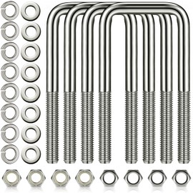 4 Pcs Hotop 304 Stainless Steel Square U-Bolt Boat Trailer U-Bolts with Washers and Nuts l Heavy Duty U Bolt for Sailboat Trailer Automobiles Industrial Part (1/2 D x 3 1/16 W x 5 5/16 Inch)
