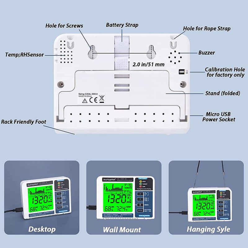 Autopilot Desktop CO2 Monitor & Data Logger