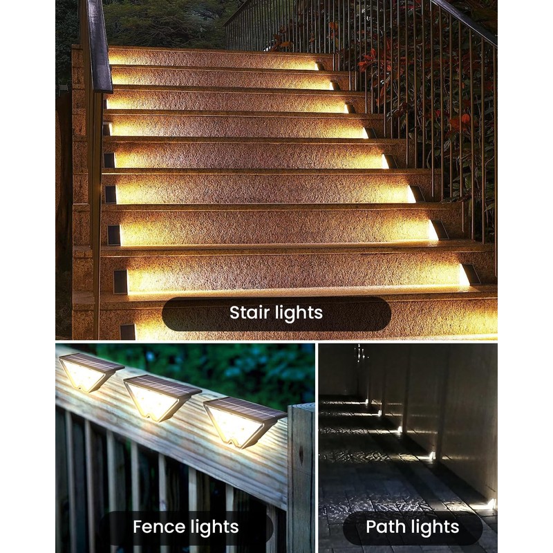 BSTOT Solar Powered Step Lights for Outside Waterproof Led, Deck