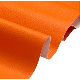 A-Express Grained Faux Leather Fabric Waterproof Heavy Duty Leatherette Vinyl Leathercloth Upholstery Textured Material - Bright Orange Half Metre 50cm x 140cm