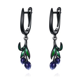 Tulip Earrings 925 Sterling Silver Enamel Tulip Dangle Earrings Flower Jewelry Gifts for Women